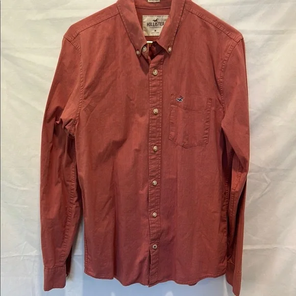 Hollister Red Casual Button Down Shirt - Picture 1 of 4
